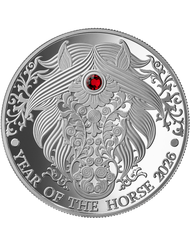 AÑO DEL CABALLO Año Lunar 1/2 Oz Moneda de Plata 2 Cedis Ghana 2026 - Coins & More - Africa