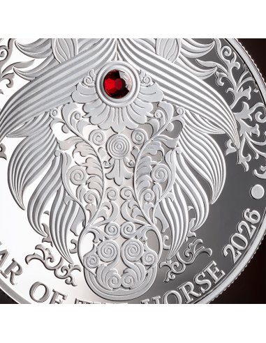 JAHR DES PFERDES Mondjahr 1/2 Oz Silber Proof Münze 2 Cedis Ghana 2026 - Coins & More - Afrika