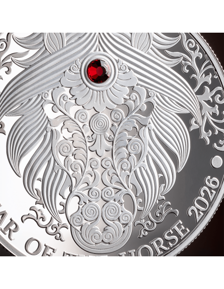 ANNO DEL CAVALLO Anno Lunare 1/2 Oz Moneta d'Argento Proof 2 Cedis Ghana 2026 - Coins & More - Africa