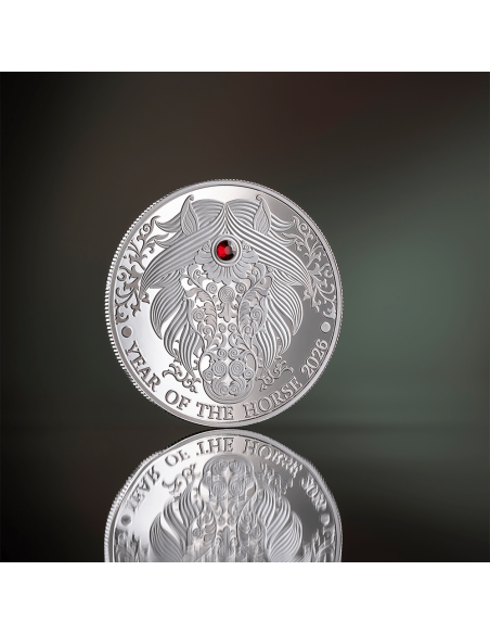 AÑO DEL CABALLO Año Lunar 1/2 Oz Moneda de Plata 2 Cedis Ghana 2026 - Coins & More - Africa