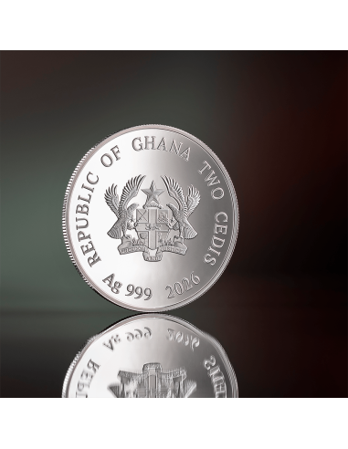 AÑO DEL CABALLO Año Lunar 1/2 Oz Moneda de Plata 2 Cedis Ghana 2026 - Coins & More - Africa