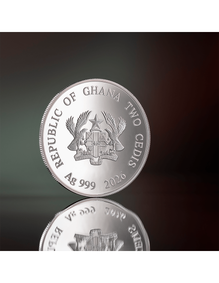 AÑO DEL CABALLO Año Lunar 1/2 Oz Moneda de Plata 2 Cedis Ghana 2026 - Coins & More - Africa