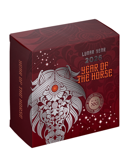 YEAR OF THE HORSE Lunar Year 1/2 Oz Silver Proof Coin 2 Cedis Ghana 2026 - Coins & More - Afrique