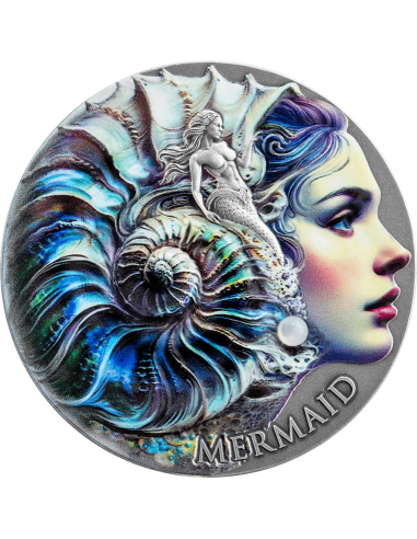 MERMAID Natura Spiriti 2 Oz Moneta d'Argento 2000 Franchi Camerun 2025 - Coins & More - Camerun