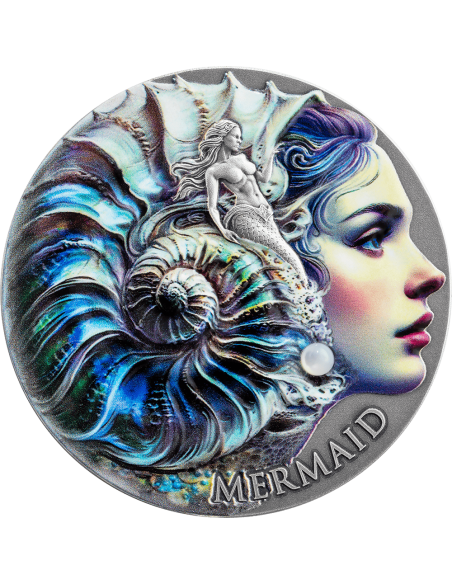 MERMAID Natura Spiriti 2 Oz Moneta d'Argento 2000 Franchi Camerun 2025 - Coins & More - Camerun