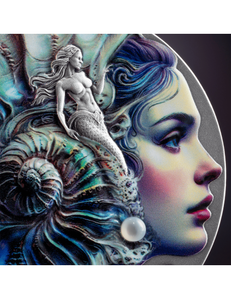 MERMAID Natura Spiriti 2 Oz Moneta d'Argento 2000 Franchi Camerun 2025 - Coins & More - Camerun