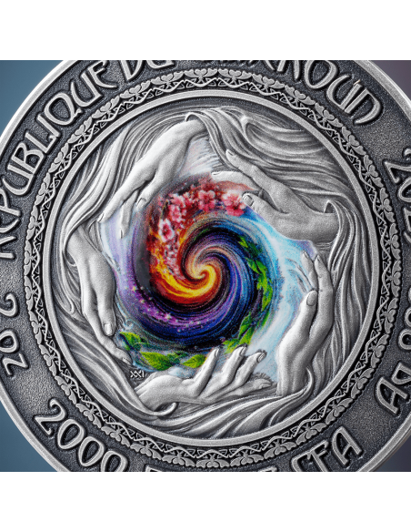 MERMAID Natura Spiriti 2 Oz Moneta d'Argento 2000 Franchi Camerun 2025 - Coins & More - Camerun
