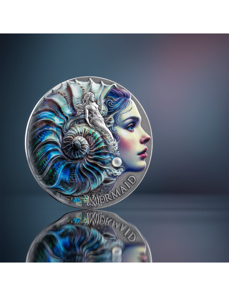 MERMAID Natura Spiriti 2 Oz Moneta d'Argento 2000 Franchi Camerun 2025 - Coins & More - Camerun