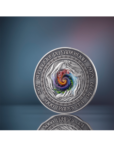 MERMAID Natura Spiriti 2 Oz Moneta d'Argento 2000 Franchi Camerun 2025 - Coins & More - Camerun