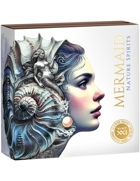 MERMAID Natura Spiriti 2 Oz Moneta d'Argento 2000 Franchi Camerun 2025 - Coins & More - Camerun