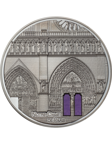 NOTRE DAME DE PARIS Tiffany Art 5 Oz Silver Coin 25$ Palau 2021 - Coins & More - Palau