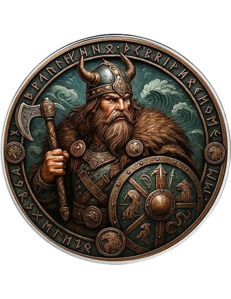 HARALD IRONSTORM Los Vikingos 1 Oz Moneda de Plata 1$ USA 2025 - Coins & More - Usa