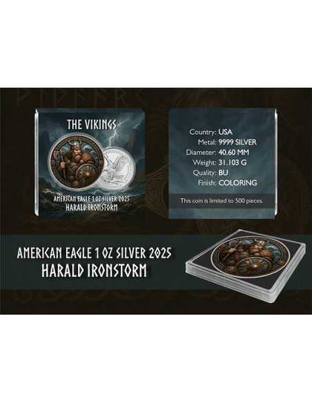 HARALD IRONSTORM Die Wikinger 1 Oz Silbermünze 1$ USA 2025 - Coins & More - Usa