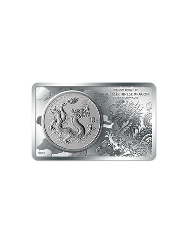MONETA D'ARGENTO CINESE DRAGONE IN BARRE 2 Oz + 1 Oz Set Moneta 10 Yuan Cina 2025 - Coins & More - Messico