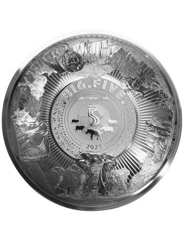 THE BIG FIVE OF AFRICA 1 Kg Kilo Silver Coin 1000 Francs Djibouti 2025 - Coins & More - Africa