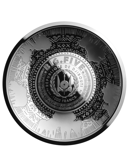THE BIG FIVE OF AFRICA 1 Kg Kilo Silver Coin 1000 Francs Djibouti 2025 - Coins & More - Africa