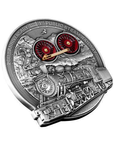 200° ANNIVERSARIO DELLA PRIMA FERROVIA A VAPORE PUBBLICA Moneta d'argento da 10 Oz. 10$ Barbados 2025 - Coins & More - Barbados
