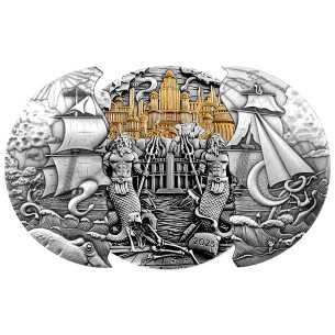 ATLANTIS Tecnica della Porta Scorrevole Moneta d'Argento da 5 Oz 10$ Samoa 2025 - Coins & More - Samoa