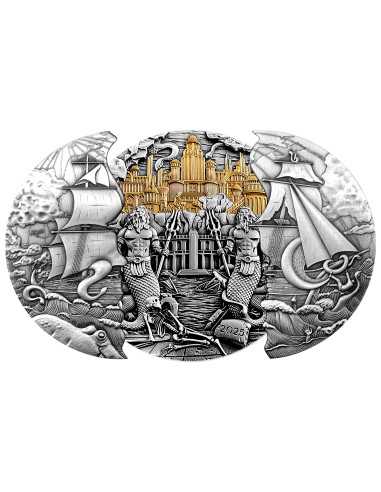 ATLANTIS Tecnica della Porta Scorrevole Moneta d'Argento da 5 Oz 10$ Samoa 2025 - Coins & More - Samoa