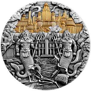 ATLANTIS Tecnica della Porta Scorrevole Moneta d'Argento da 5 Oz 10$ Samoa 2025 - Coins & More - Samoa 2