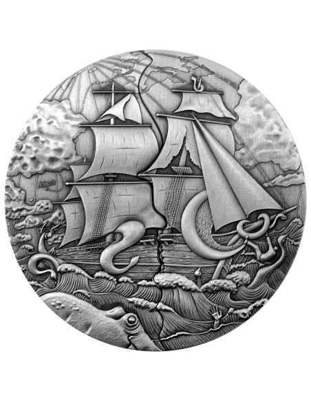 ATLANTIS Schiebetür Technik 5 Oz Silbermünze 10$ Samoa 2025 - Coins & More - Samoa