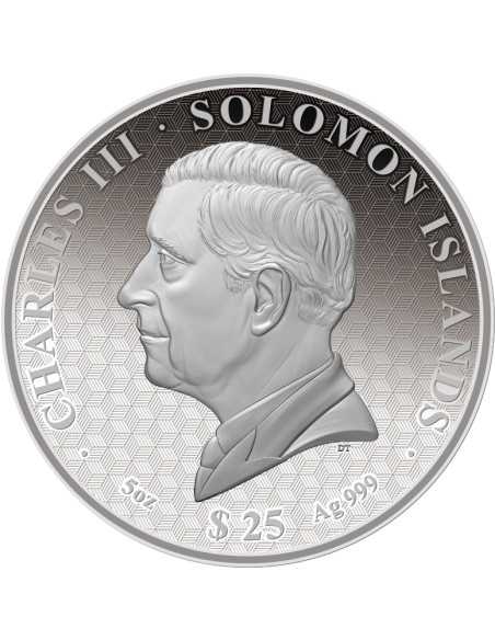 ANNO DEL CAVALLO Madreperla Lunare Cinese Moneta d'Argento da 5 Oz 25$ Isole Salomone 2026 - Coins & More - Isole Salomone