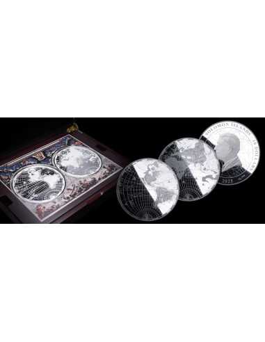 THE 17TH CENTURY Mapping History Set 2 x 5 Oz Silver Coins 10$ Solomon Islands 2025 - Coins & More - Solomon Islands