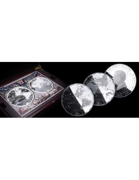 IL 17° SECOLO Mappatura della storia Set di 2 monete d'argento da 5 once 10$ Isole Salomone 2025 - Coins & More - Isole Salomone