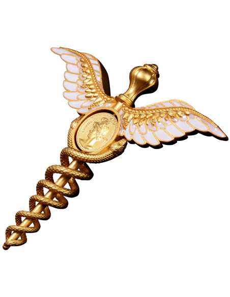 CADUCEUS : DER STAFF VON HERMES 2 Oz Silbermünze 5$ Samoa 2025 - Coins & More - Samoa