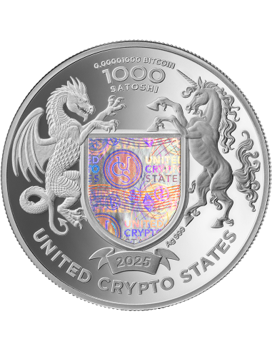PUMA Binary World 1 Oz Silver Coin 1000 Satoshi United Crypto States 2025 - Coins & More - Monedas por País