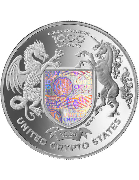 PUMA Binary World 1 Oz Silver Coin 1000 Satoshi United Crypto States 2025 - Coins & More - Monedas por País