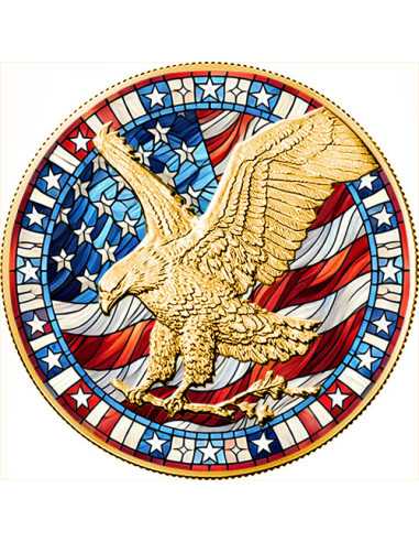 HAPPY INDEPENDENCE DAY 4 luglio Edizione in vetro colorato Moneta d'argento da 1 Oz 1$ USA 2024 - Coins & More - Usa