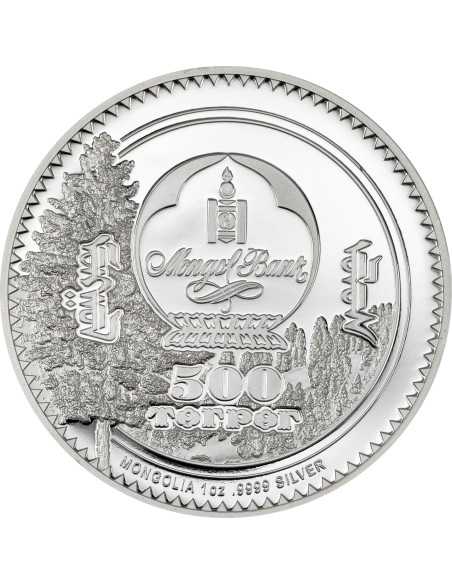 OTTER Spiriti del Bosco 1 Oz Moneta d'Argento 500 Togrog Mongolia 2025 - Coins & More - Mongolia