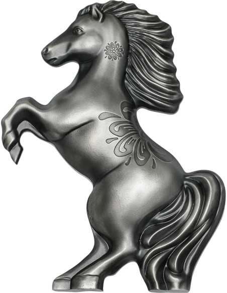 CABALLO SILVESTRE Año Lunar 1 Oz Moneda de Plata 1000 Togrog Mongolia 2026 - Coins & More - Mongolia