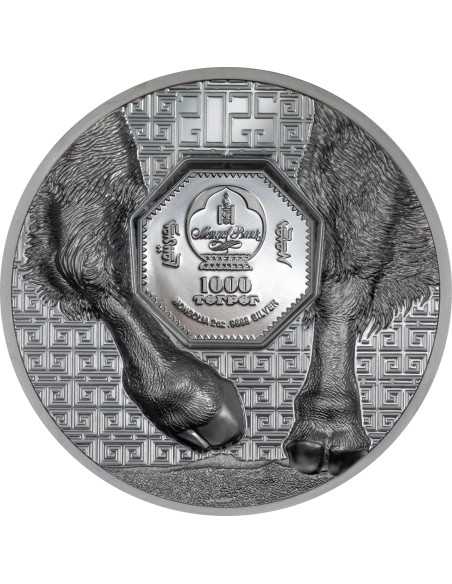 BISON Wild Mongolia 2 Oz Silver Coin 1000 Togrog Mongolia 2025 - Coins & More - Mongolie