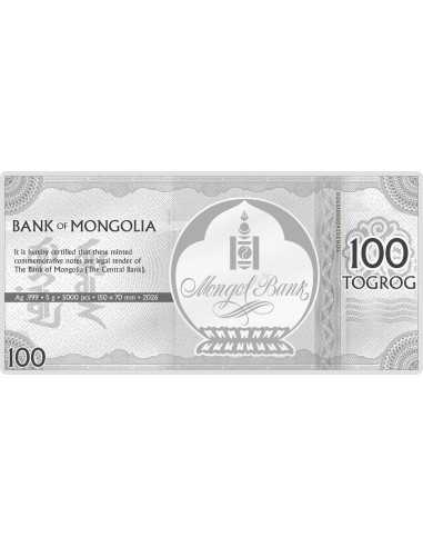 ANNO DEL CAVALLO Nota 100 Togrog Mongolia 2026 - Coins & More - Mongolia