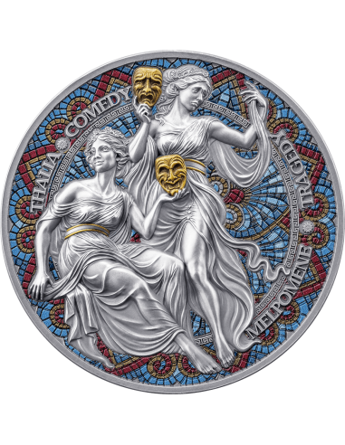 MELPOMENE & THALIA Die Neun Musen 2 Oz Silbermünze 2000 Francs Kamerun 2025 - Coins & More - Kamerun