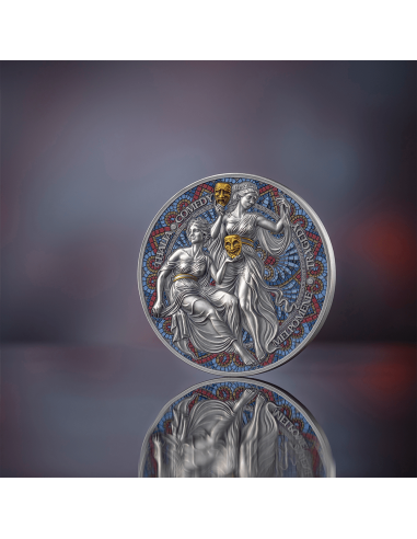 MELPOMENE & THALIA Las Nueve Musas Moneda de Plata de 2 Oz 2000 Francos Camerún 2025 - Coins & More - Camerún