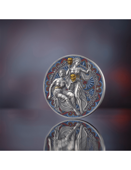 MELPOMENE & THALIA Las Nueve Musas Moneda de Plata de 2 Oz 2000 Francos Camerún 2025 - Coins & More - Camerún