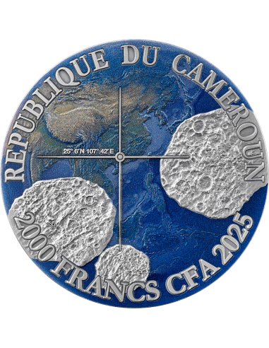NANTAN Meteorite Geografia Moneta d'Argento da 50g 2000 Franchi Camerun 2025 - Coins & More - Camerun