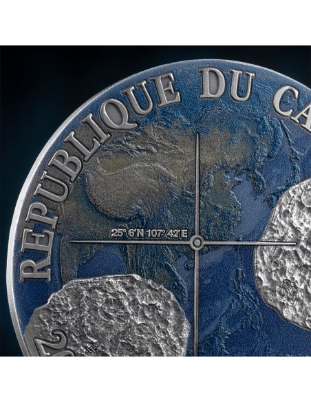 NANTAN Meteorite Geografia Moneta d'Argento da 50g 2000 Franchi Camerun 2025 - Coins & More - Camerun