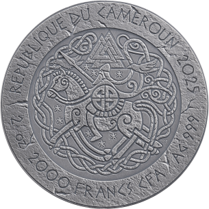 BJÖRN IRONSIDE El Camino al Valhalla Moneda de Plata de 2 Oz 2000 Francos Camerún 2025 - Coins & More - Camerún 2