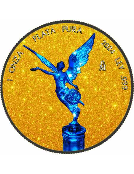 HOLO AZUL ELÉCTRICO Polvo de Oro 1 Oz Moneda de Plata México 2024 - Coins & More - Mexico
