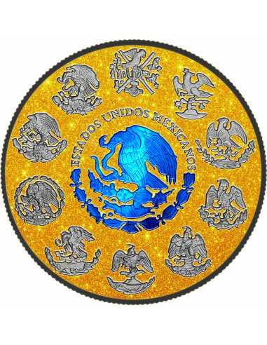 HOLO AZUL ELÉCTRICO Polvo de Oro 1 Oz Moneda de Plata México 2024 - Coins & More - Mexico