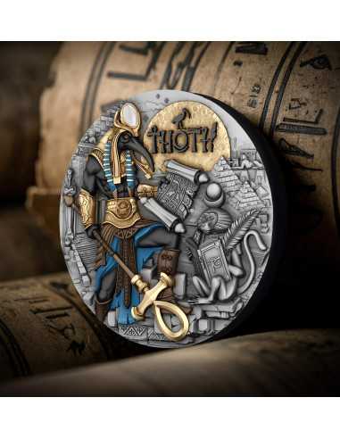 Moneta d'argento da 2 once THOTH Echoes of Egypt 5$ Niue 2025 - Coins & More - Camerun