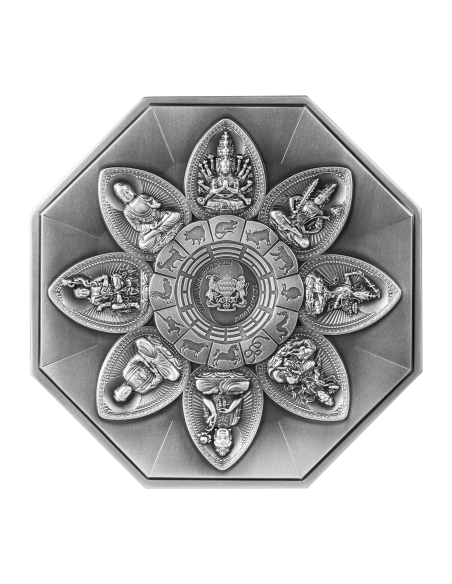 AMITABHA Otto Protezioni Moneta d'Argento da 5 Oz e Rame da 28,5 Oz 25000 Franchi Tchad 2025 - Coins & More - Chad