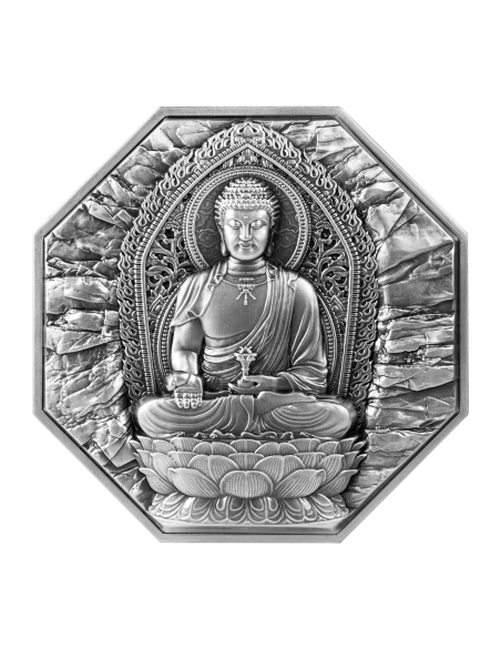 AMITABHA Otto Protezioni Moneta d'Argento da 5 Oz e Rame da 28,5 Oz 25000 Franchi Tchad 2025 - Coins & More - Chad