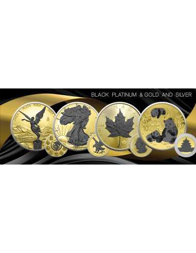 LIBERTAD Serie Oro e Platino Nero e Argento 1 Oz Moneta d'Argento Messico 2024 - Coins & More - Messico
