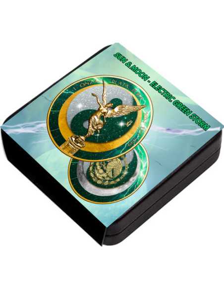 SOL Y LUNA Tormenta Verde Eléctrica 1 Oz Moneda de Plata México 2024 - Coins & More - Mexico