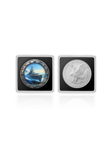 BISMARCK Famous Ships 1 Oz Silver Coin 1$ USA 2025 - Coins & More - Usa